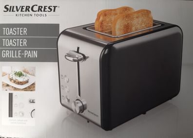 SILVERCREST® Toaster schwarz für 2 Scheiben mit Brötchenaufsatz 950 Watt STB 950 A1