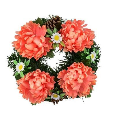 Herbstkranz mit lachsfarbenen Chrysanthemen Ø20 cm