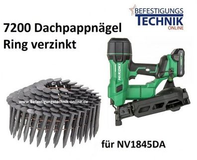 Dachpapp Nägel 3,1x19mm Ring verzinkt für Hikoki Metabo Akku Nagler NV1845DA
