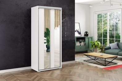 FurMeb24 Schiebetürenschrank A4 125×215/245×62 cm - mit Spiegel