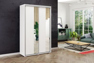 FurMeb24 Schiebetürenschrank A4 150×215/245×62 cm - mit Spiegel