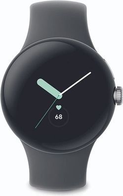 Google Pixel Watch WiFi Polished Silver Sportband Charcoal Neuware DE Händler