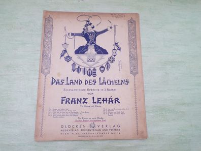 Das Land des Lächelns Franz Lehar Glockenverlag Wien 1937 Klavier Noten & Text
