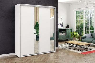 FurMeb24 Schiebetürenschrank A4 230×215/245×62 cm - mit Spiegel