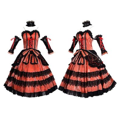 Cosplay Date a Live Tokisaki Kurumi Kleid Alptraumkleid Kostum Halloween Anzuge