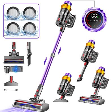 Akku Staubsauger,65000Pa/600W /70 Min Staubsauger Kabellos,1.8L,8 in 1