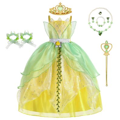 The Princess and the Frog Tiana Kinder Kleid Krone Madchen Rock Halloween Anzuge