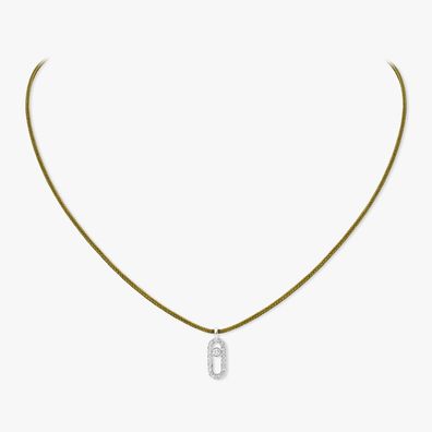 Messika - 14103 -wg - Messika Care (s) Khaki Cord Pavé Halskette