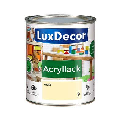 Acryllack 750ml Matt (09) Elfenbein Lack Holzlack Spielzeuge Metall Möbel