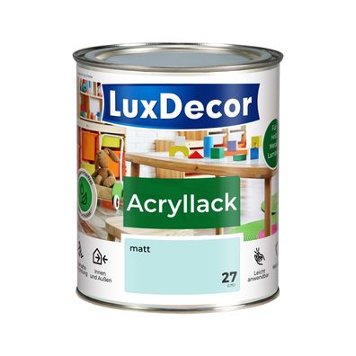 Acryllack 750ml Matt (27) Pistazieneis Holzlack Lack Spielzeuge Metall Möbel