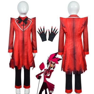Cosplay Hazbin Hotel Alastor Kostume Halloween Maskerade Anzug Erwachsene Kinder