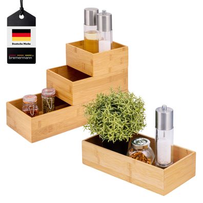 bremermann Aufbewahrungsboxen 4tlg, aus Bambus, vier Größen, stapelbar