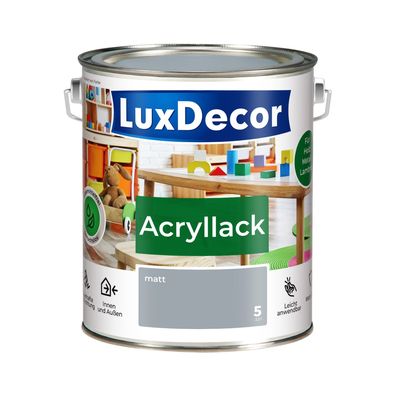 Acryllack Matt (05) Novemberhimmel 2,2L Buntlack Holzlack Spielzeuge Metall Möbel