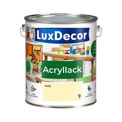 Acryllack Matt (09) Elfenbein 2,2L Buntlack Holzlack Spielzeuge Metall Möbel