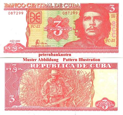 Kuba / Cuba 3 Pesos 2006 Unc. P. 127c 6135#