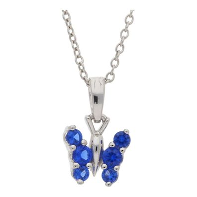 Anhänger Schmetterling 925 Silber mit blauen Zirkonia JL10-02-2421