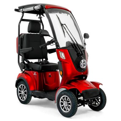 Deisla DS4-25 Vierrad mit Dach und Wetterschutz, Lithium-Akku, Rot, 25 / km/h 15 km/h