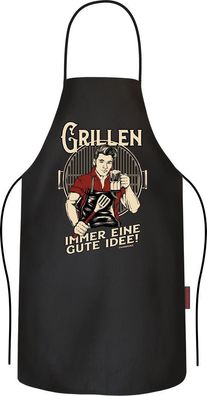 Grillschürze, Kochschürze, Küchenschürze, Grillen gute Idee, Rahmenlos® 2939