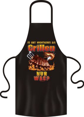 Grillschürze, Kochschürze, Küchenschürze, Wichtigeres als Grillen, Rahmenlos® 2945