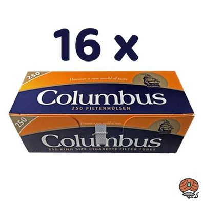 4.000 Columbus King Size Filterhülsen (16 Pack à 250 Stück)