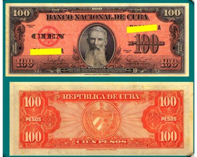 Kuba / Cuba 100 Pesos 1959 AU P. 93 6595#