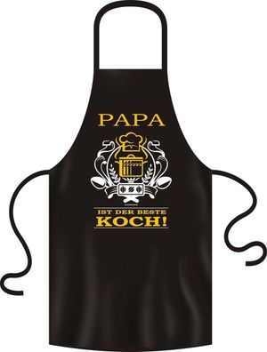 Grillschürze, Kochschürze, Küchenschürze, Papa bester Koch, Rahmenlos® 2957