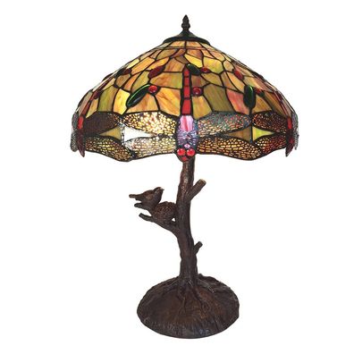 Clayre & Eef Tiffany Tischlampe Ø 41x57 cm Gelb Polyresin