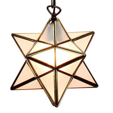 Clayre & Eef Hängeleuchte Tiffany Ø 31x31 cm Weiß Glas
