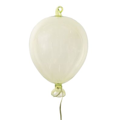 Clayre & Eef Deko-Anhänger Ballon Ø 7x14 cm Grün Glas (Gr. Ø 7x14 cm)
