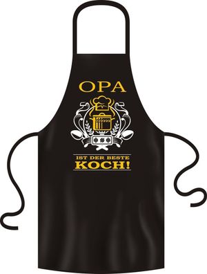 Grillschürze, Kochschürze, Küchenschürze, Opa bester Koch, Rahmenlos® 2958