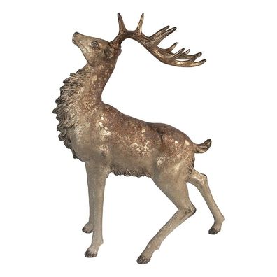 Clayre & Eef Dekorationsfigur Hirsch 42 cm Braun Kunststoff (Gr. 33x16x42 cm)
