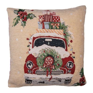 Clayre & Eef Kissenbezug 44x44 cm Beige Polyester Weihnachten (Gr. 44x44 cm)