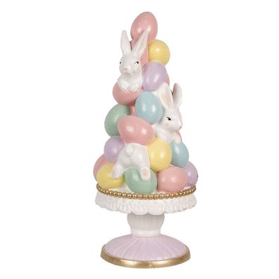 Clayre & Eef Dekorationsfigur Ei Ø 27x61 cm Mehrfarbig Keramikmaterial