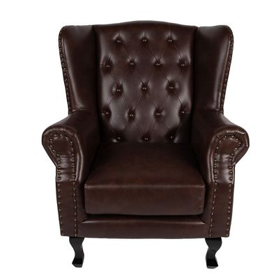 Clayre & Eef Sessel 82x74x102 cm Braun Kunstleder (Gr. 82x74x102 cm)