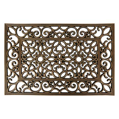 Clayre & Eef Fußmatte 60x40 cm Schwarz Gummi (Gr. 60x40x1 cm)