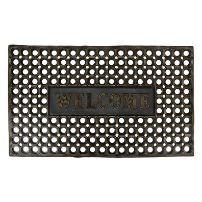 Clayre & Eef Fußmatte 75x45 cm Schwarz Gummi (Gr. 75x45x1 cm)