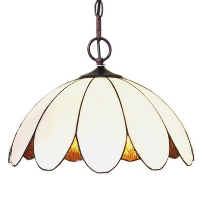Clayre & Eef Hängeleuchte Tiffany Ø 46x138 cm Weiß Metall