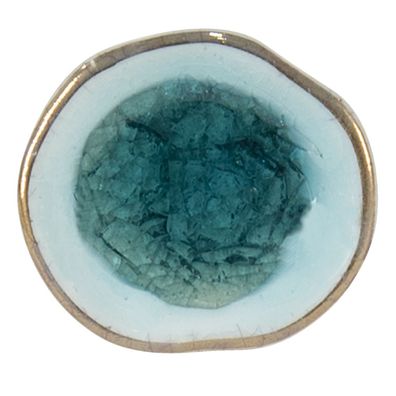 Clayre & Eef Türknauf Ø 4 cm Türkis Keramik (Gr. Ø 4x3 cm / S4 cm)