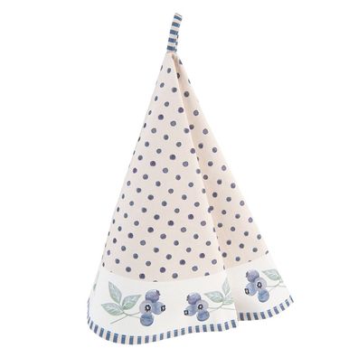 Clayre & Eef Geschirrtuch Ø 80 cm Beige Blau Baumwolle Herbst Waldtiere (Gr. Ø 80 cm)