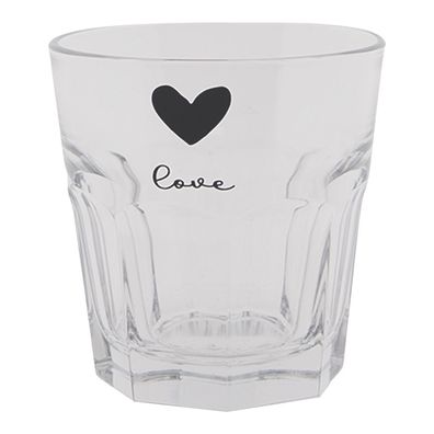 Clayre & Eef Wasserglas 180 ml Glas Herz (Gr. Ø 8x8 cm / 150 ml)