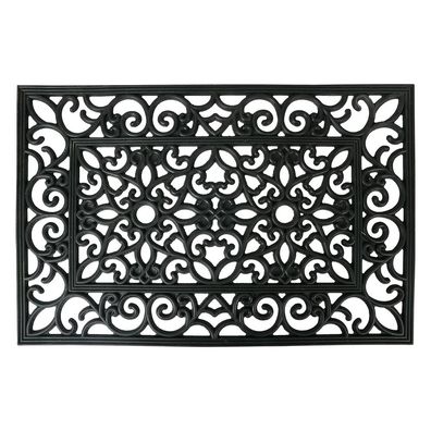 Clayre & Eef Fußmatte 60x40 cm Schwarz Gummi (Gr. 60x40x1 cm)