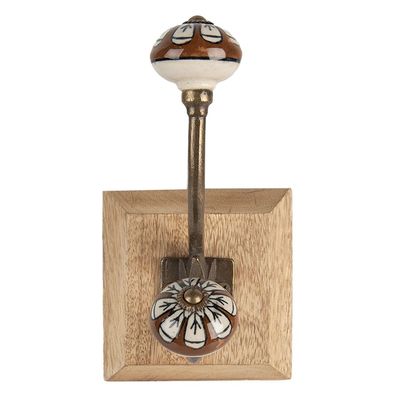 Clayre & Eef Wandhaken 10x11x18 cm Braun Holz (Gr. 10x11x18 cm)