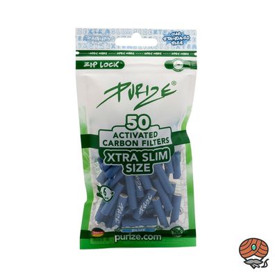 Purize Activkohlefilter XTRA SLIM blau, 50 Stück