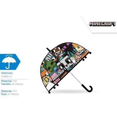 Minecraft Regenschirm Transparent 46cm