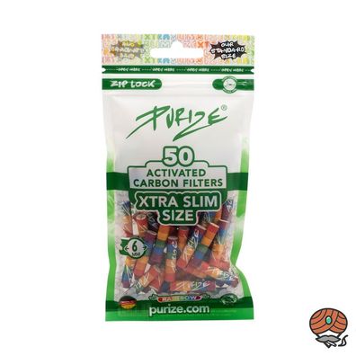 Purize Aktivkohlefilter XTRA SLIM "We love diversity" Rainbow 50 Stück Beutel