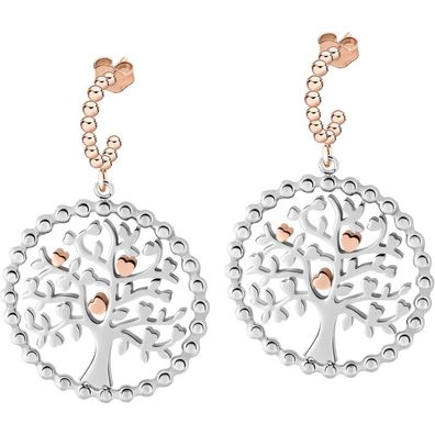 Steel Earrings Green Tree of Life Talismani SAQE12