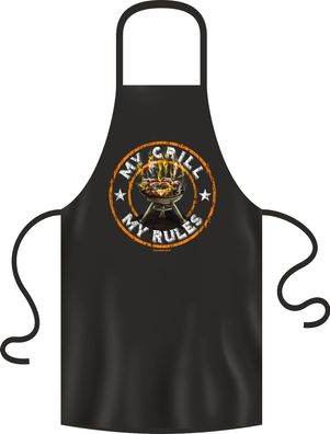 Grillschürze, Kochschürze, Küchenschürze, My Grill my Rules, Rahmenlos® 2976