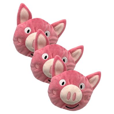 Aumüller Katzenspielkissen Schweinchen Peggy, 3er Set - Katzenspielzeug mit Baldri