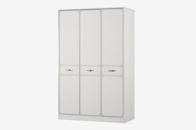 Kleiderschrank Pearl 3-Türig in Weiß