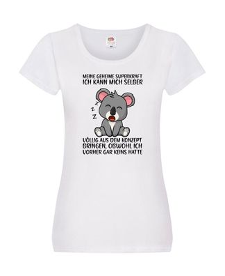 Geheime Superkraft | schlafender Bär | Superheld | Superman Damen Shirt Weiß